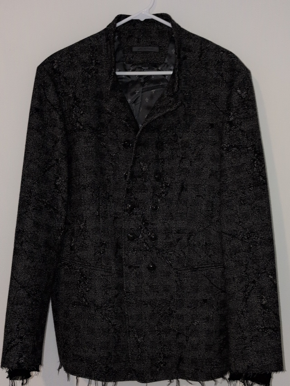 John Varvatos Black Textured Blazer